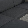 GDF Studio Buzz Outdoor 4 Seater L-Shaped Sectional Set With Dark Gray Cushions
