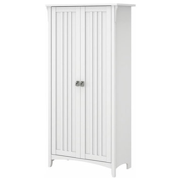 Salinas Kitchen Pantry Cabinet with Doors in White/Shiplap - Engineered Wood