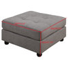 Coaster Claude Contemporary Chenille Upholstery Tufted Ottoman in Gray