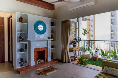 World-inspired living room in Mumbai.