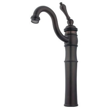 Traditional Bathroom Faucet, Tall Design With Single Lever, Oil Rubbed Bronze