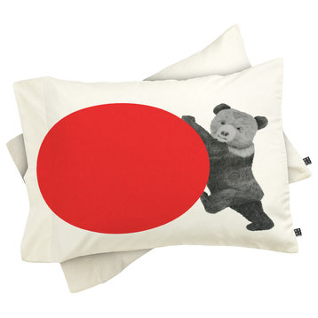 Deny Designs Morgan Kendall Red Bear Pillow Shams, Queen