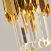 Gold Stainless Steel Single Pendant Lighting With Clear Crystal