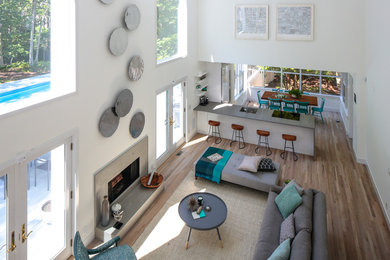 Transitional living room photo in New York