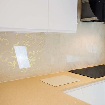 Designer Patterned Kitchen Glass Splashback