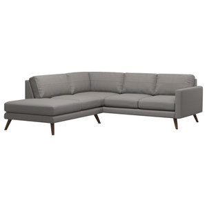 TrueModern Dane Standard Sofa with Fabric Espresso Finish Charcoal 87