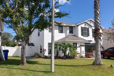 Example of a transitional exterior home design in Jacksonville