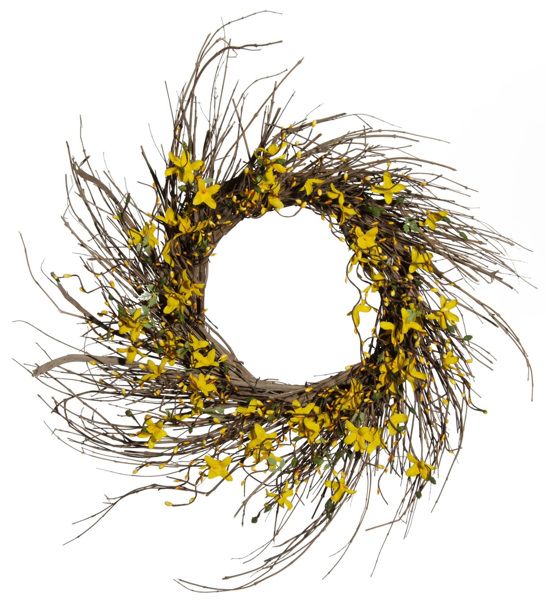 Star Forsythia Wreath, 20" - Farmhouse - Wreaths And Garlands - by KP