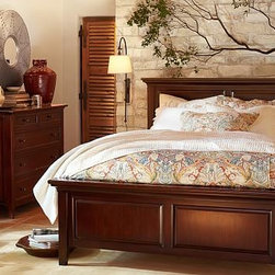 Pottery Barn - Hudson Bed & Dresser, King, Mahogany stain - Bedroom Furniture