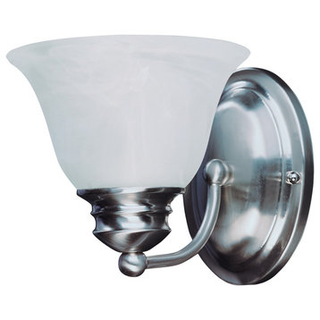 Malaga 1-Light Wall Sconce, Satin Nickel, Frosted