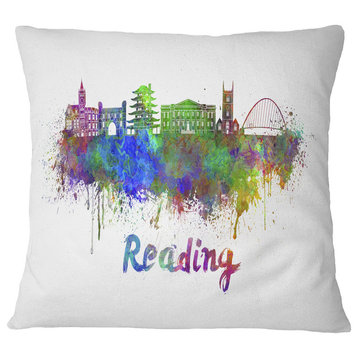 Reading Skyline Cityscape Throw Pillow, 18"x18"