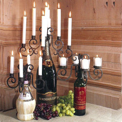 Tuscan Wine Bottle Candelabras - Candleholders