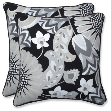 Out/Indoor Sophia 18.5" Throw Pillow, Set of 2, Graphite