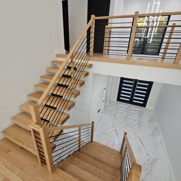 Project #143 | Floating Red Oak Staircase