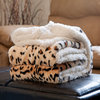Animal Print Fleece Sherpa Blanket Throw, Tiger