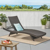 GDF Studio Savana Outdoor Patio Wicker Lounge With Cover, Multi-Brown/Beige, Sin