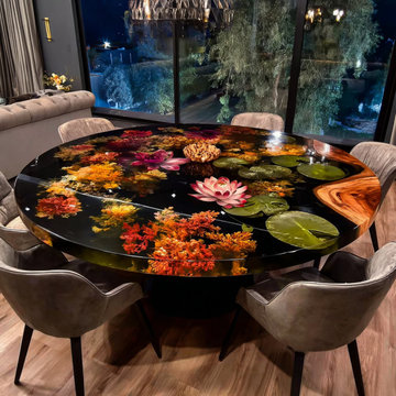 Custom Epoxy River Table-Where Art Meets Functionality
