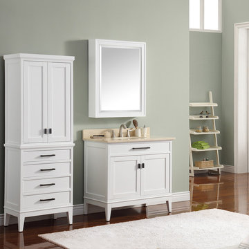 Avanity Madison 37 in. Vanity in White finish with Galala Beige Marble Top