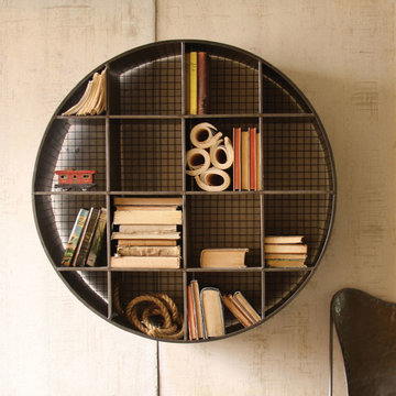 Large Round Cubby Wall Shelf