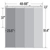 Blanched White-Koala Gray 4-Panel Track Extendable Vertical Blinds 48-88"x94"