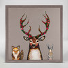 "Fox, Buck & Hare" Mini Framed Canvas by Eli Halpin