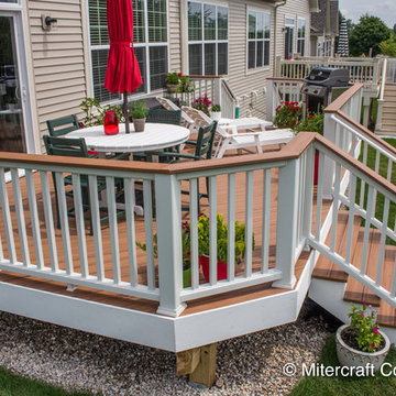 Trex Deck with Tiki Torch Decking and White Transcends Rail