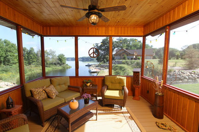 Sunroom - mid-sized craftsman light wood floor sunroom idea in Grand Rapids with a standard ceiling