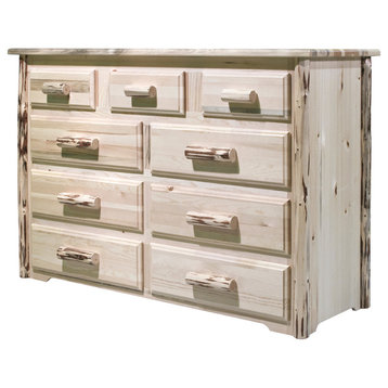 Montana Collection 9-Drawer Dresser, Clear Lacquer Finish