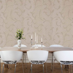 Century Classic - Grey Scrolls Wallpaper G581003 - Wallpaper