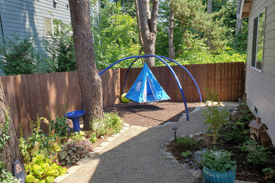 Mid-sized mountain style patio photo in Portland