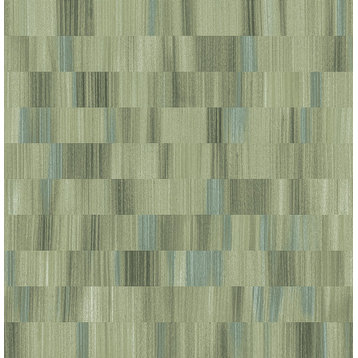 Flicker Green Horizontal Textured Stripe Wallpaper  Sample