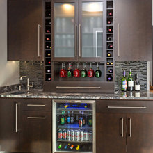wet bar shelf look