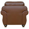Sunset Trading Charleston 42 Wide Top Grain Leather Armchair | Chestnut...