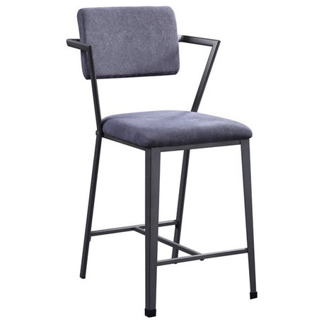 ACME Cargo Counter Height Chair (Set of 2) in Fabric & Gunmetal