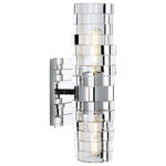 Norwell Lighting - Norwell Lighting 9765-CH-IC Murano - 2 Light Wall Sconce In Modern Style-13.5 In - A column of molded glass rings encircle the uplighMurano 2 Light Wall  Chrome Clear Ice GlaUL: Suitable for damp locations Energy Star Qualified: n/a ADA Certified: n/a  *Number of Lights: 2-*Wattage:60w E26 Medium Base bulb(s) *Bulb Included:No *Bulb Type:E26 Medium Base *Finish Type:Chrome