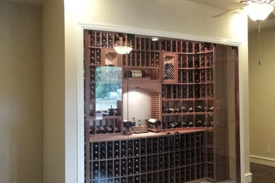 Reach in wine cellar with glass doors