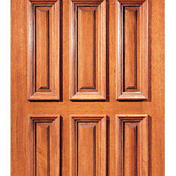 Mahogany Camber Lite Entry Single Door with Decorative Ironwork - Front Doors