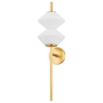 Hudson Valley - Barrow 1-Light Wall Sconce, Aged Brass - Stacked, angular geometric shades, set on simple arms, are the centerpiece of this showstopping design. Large-scale and linear, Barrow is available as a wall sconce, chandelier, and linear with a unique asymmetrical quality.