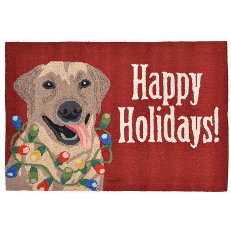 Frontporch Happy Holidays Indoor/Outdoor Rug Red 2'6x4'