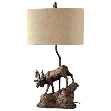 Moose Trail Table Lamp, Antique Bronze
