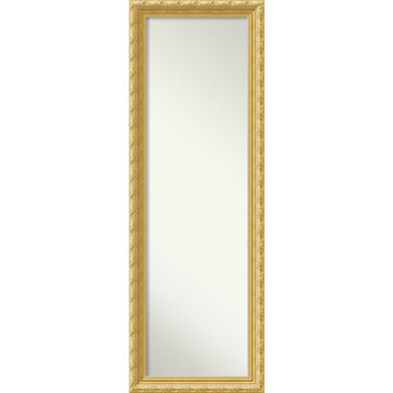 Versailles Gold Non-Beveled Wood Full Length On the Door Mirror - 18 x 52 in.