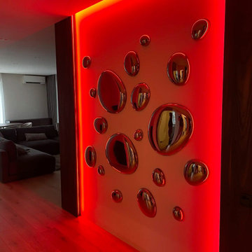 LED 3D Mirror Wall Decor for Modern Living RoomHall