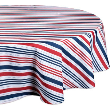 DII Patriotic Stripe Outdoor Tablecloth 60" Round