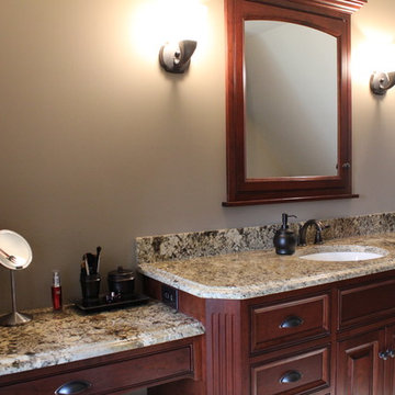 Traditional Bathroom w/ Built-In Makeup Station