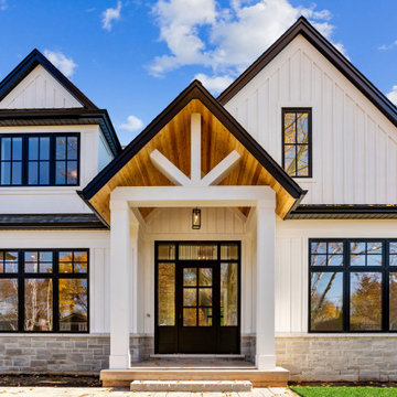 Luxury Custom Home Front Elevation | Oakville Modern Farmhouse