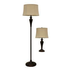 Decor Therapy - Decor Therapy 2-Piece Table and Floor Lamp Set - Lamp Sets