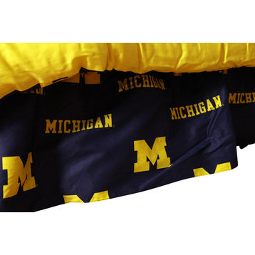 Michigan Wolverines Printed Dust Ruffle, Queen