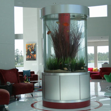 Stunning 48" x 60" Contemporary Cylinder Aquarium