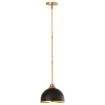 Z-Lite - Z-Lite Landry 1 Light 10" Pendant, Matte Black/Rubbed Brass - Make a statement in your home with these domed pendants designed with Industrial flair softened by a decorative accent band of metal trim on the bottom. These versatile pendants enhance a myriad of settings from modern farmhouse to urban loft. Available in three sizes in the following finish combinations: Matte Black + Chrome, Matte Black + Rubbed Brass, Matte Black + Brushed Nickel, Matte White + Rubbed Brass, and Matte White + Brushed Nickel.