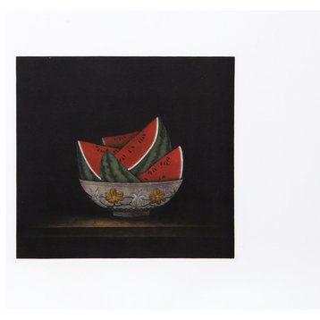 Tomoe Yokoi "Watermelons in Bowl" Mezzotint